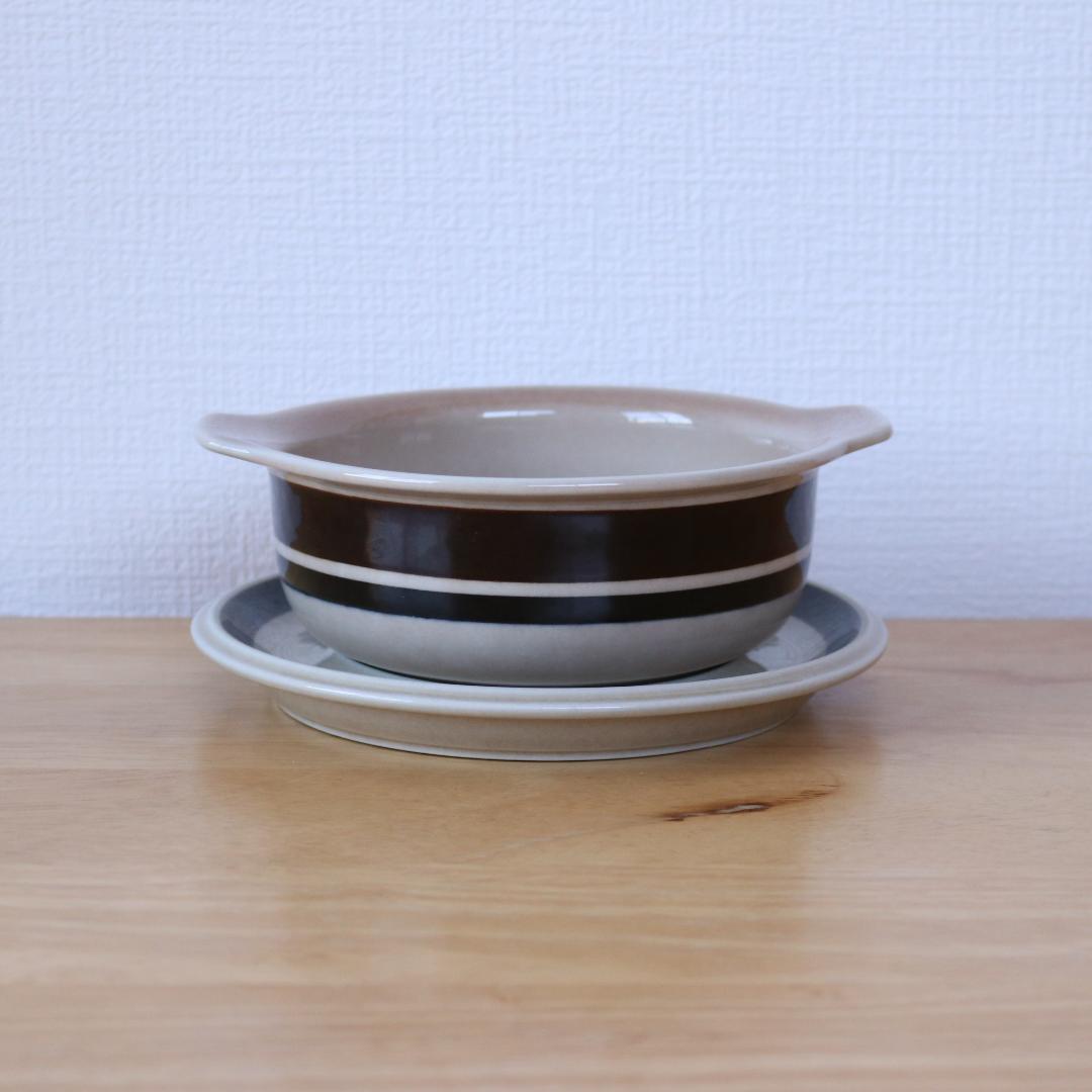 ARABIA ルイヤ（ルイージャ）グラタン皿 シリアル皿 ボウル＆ソーサー 1客