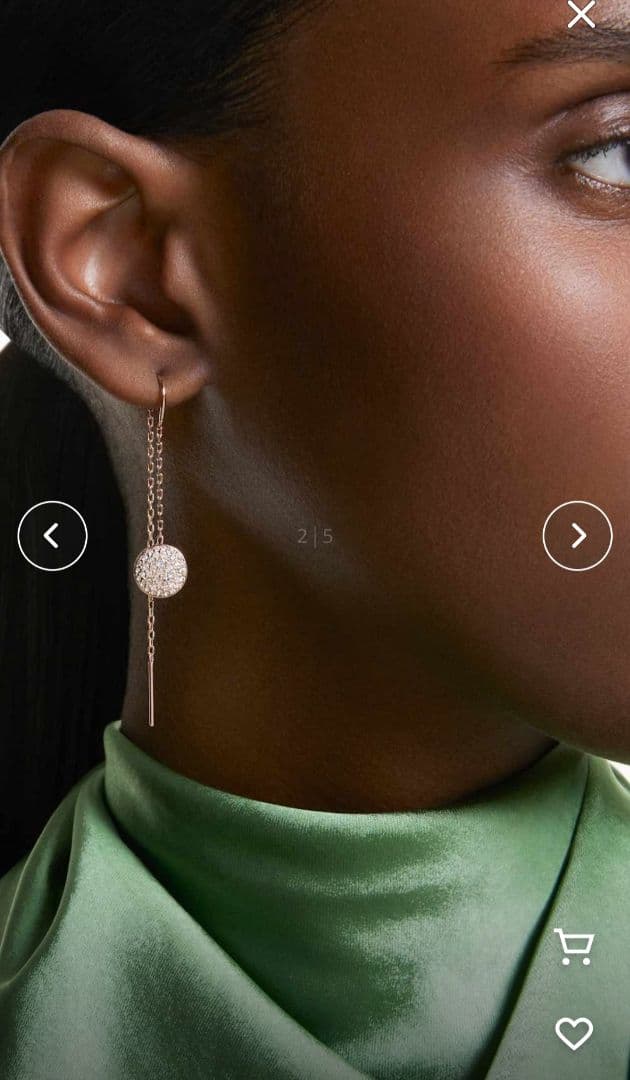 週末限定値下【スワロフスキー】Sublima ドロップピアス,, ローズゴールド