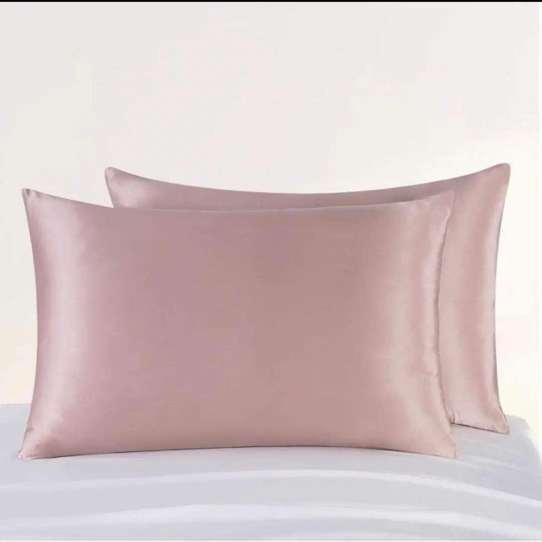 即購入OK✨100%ピュアシルク枕カバー ピンク43×63cm