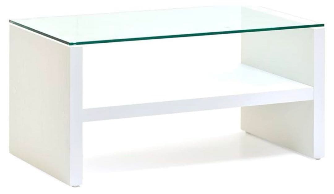♡SALE♡センターローテーブル ガラステーブル ガラス天板 収納 ホワイト 白
