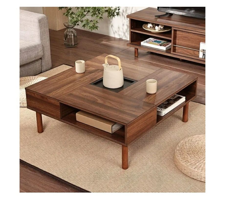 ウォールナット　ローテーブル／スクエア