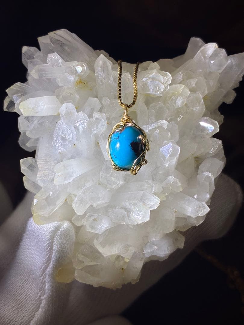 アリゾナ産 母岩付きターコイズ ネックレス