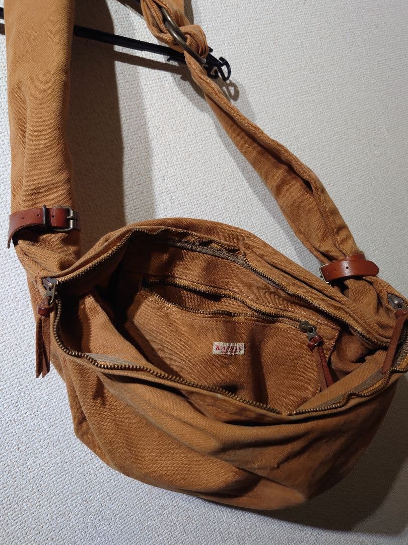 【送料込】kapital 帆布 リトル スナフキン バッグ キャメル