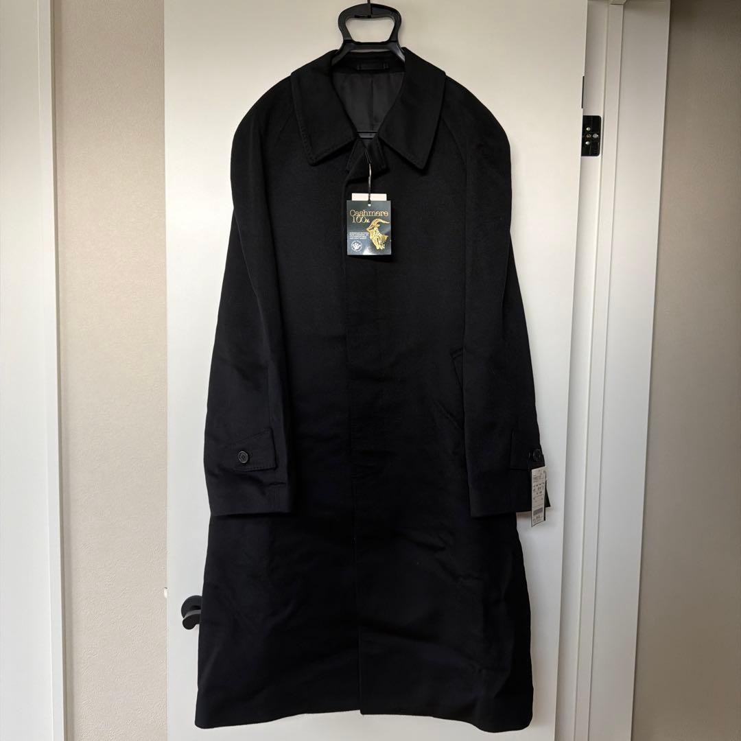 未使用　紙タグ付　定価88000円　カシミヤ100% ブラック コート　ロング