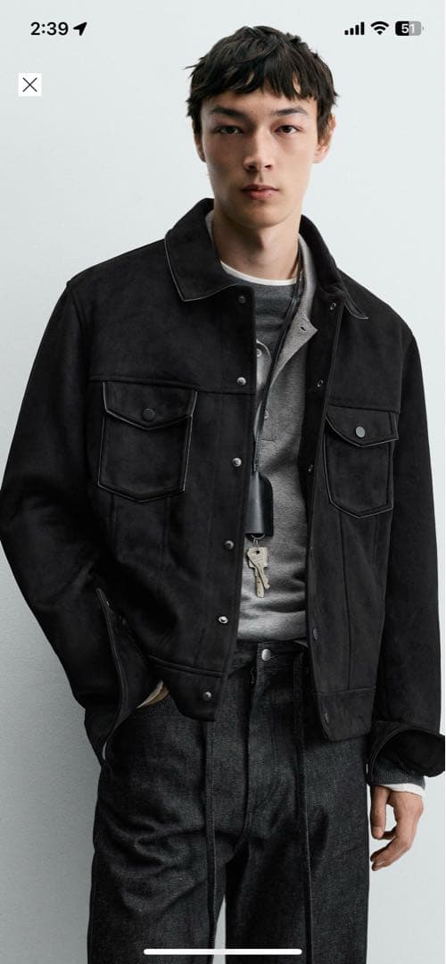 ZARA フェイクスエードレギュラーフィットジャケット