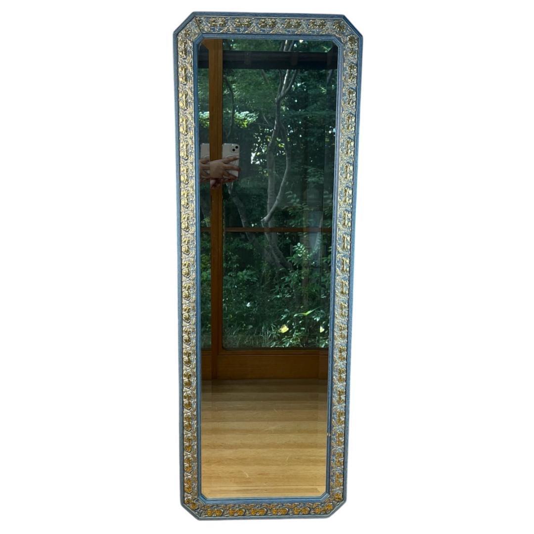 イタリア製 ロココ調 アンティーク ウォールミラー 姿見 鏡 壁掛けミラー