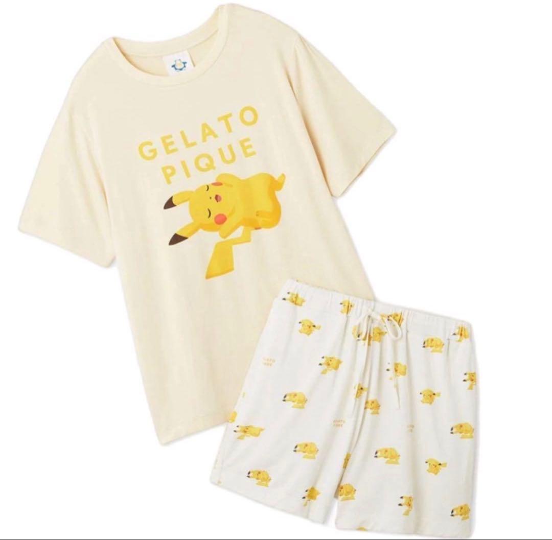 ジェラピケ ポケモン ピカチュウ 接触冷感プリントTシャツ＆ショートパンツセット