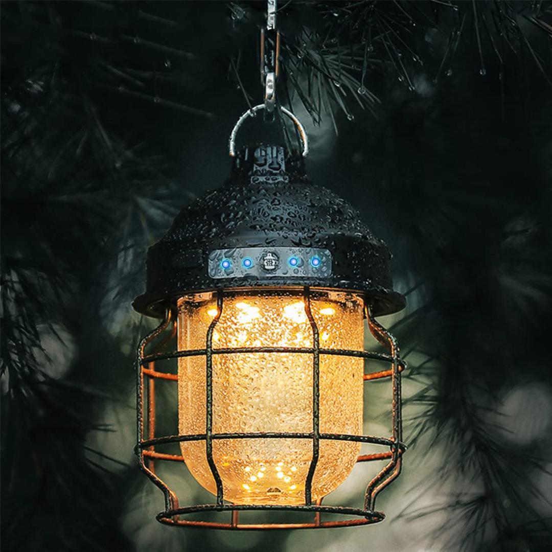 アウトドア 3色調光LEDランタン USB充電 軽量IPX4防水