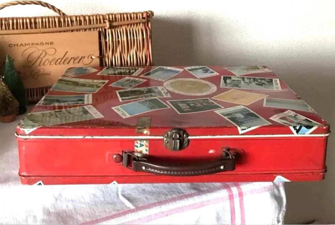 レア　昭和レトロ　スーツケース　トランク　TIN 森永お菓子缶　ヴィンテージ