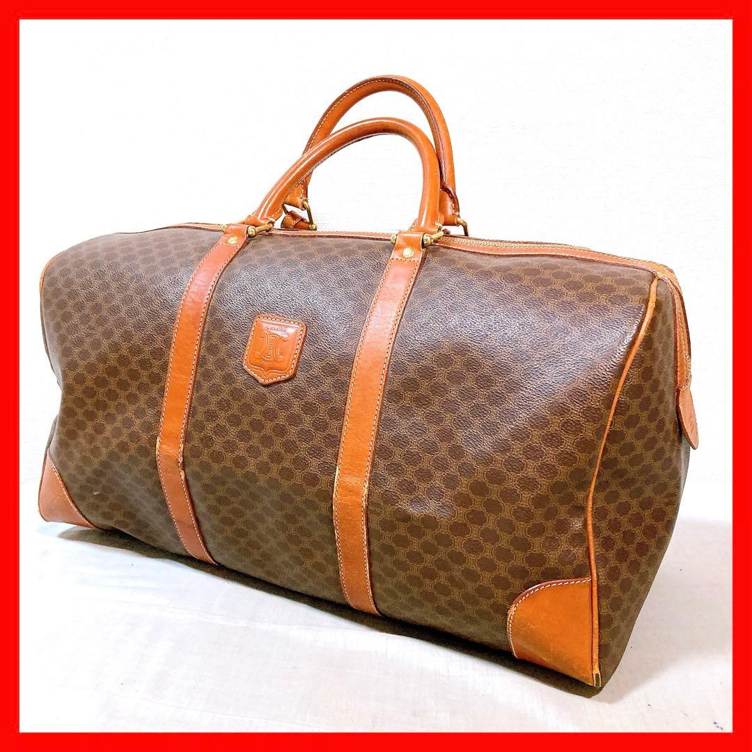 774 セリーヌ　マカダム　トリンオフ　ボストンバッグ　brown