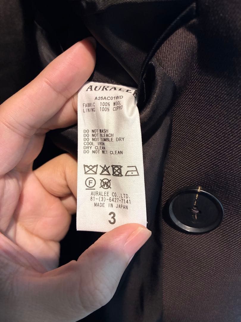 週末限定価格【Ｒ7新品未使用・即完サイズ3】AURALEE オーラリー　コート
