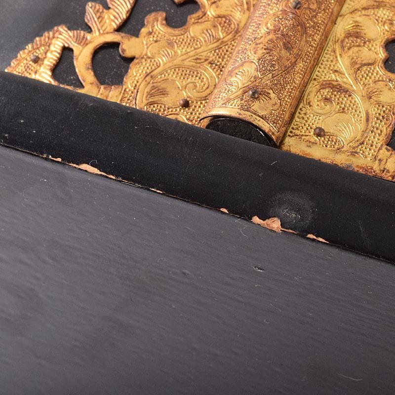 仏教美術　木彫鍍金　阿弥陀如來座像　仏像　厨子付　V　8159