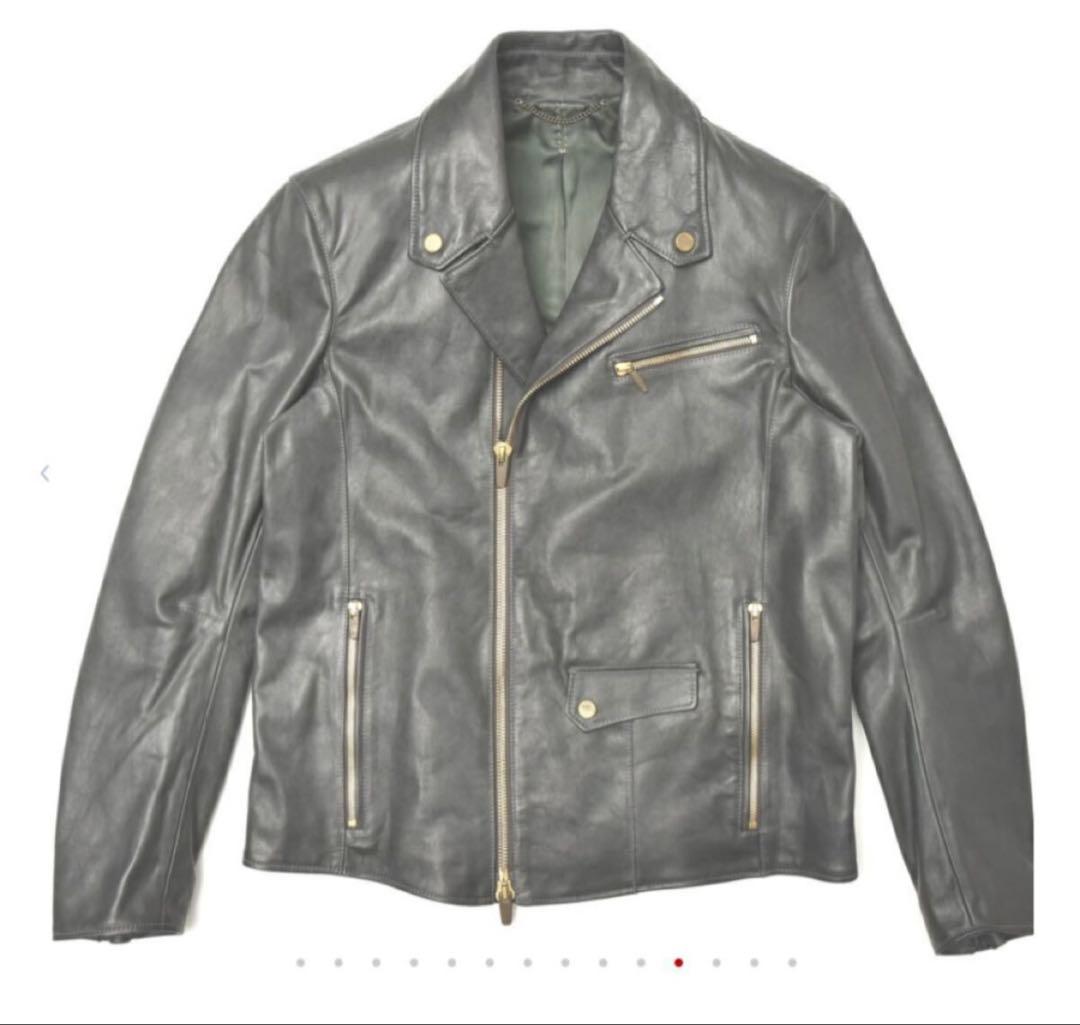 AJMONE アイモネ ホースレザー ダブルライダース ジャケット 46 黒