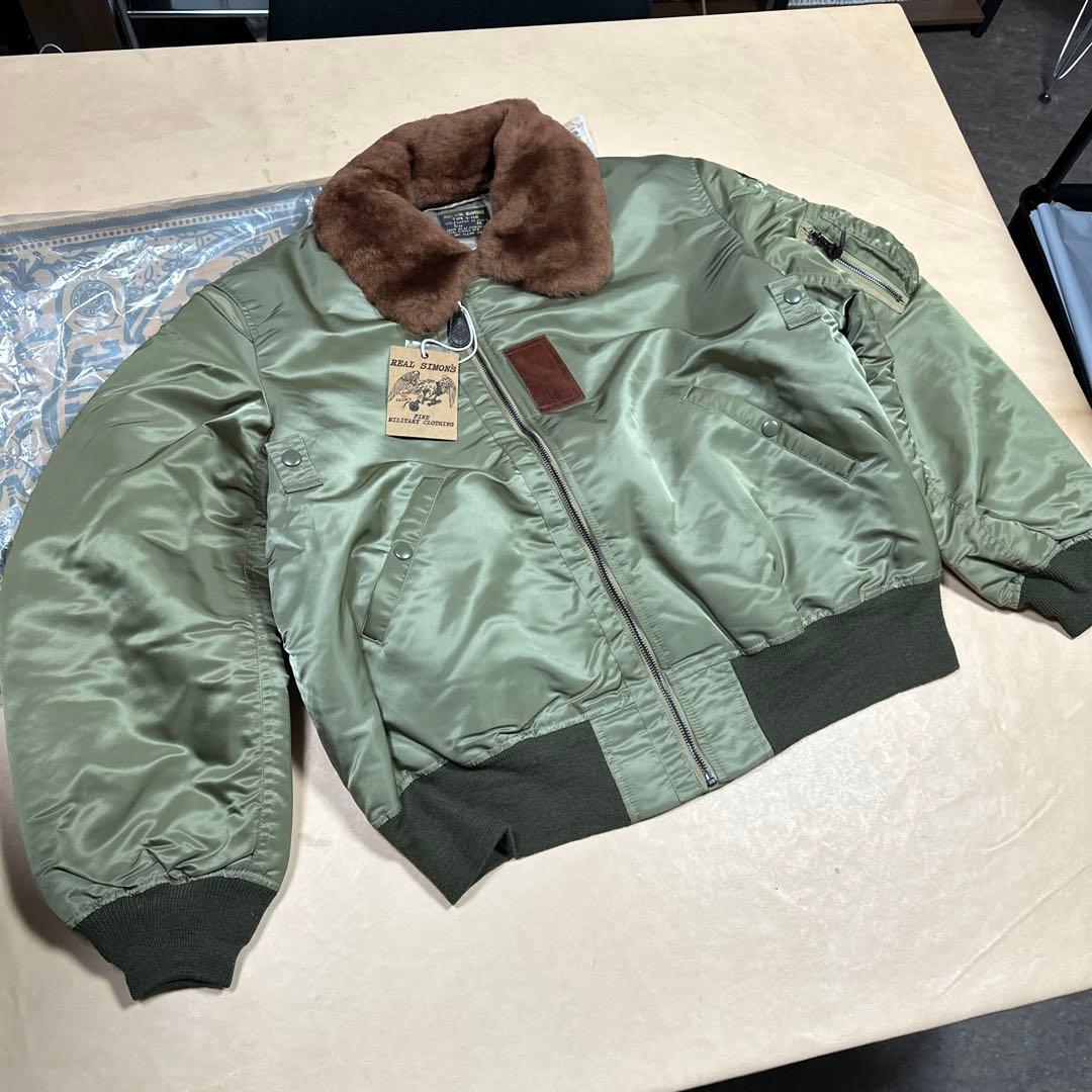 44 3LサイズB-15B 初期型復刻ムートン襟高密度ナイロン ウールリブ