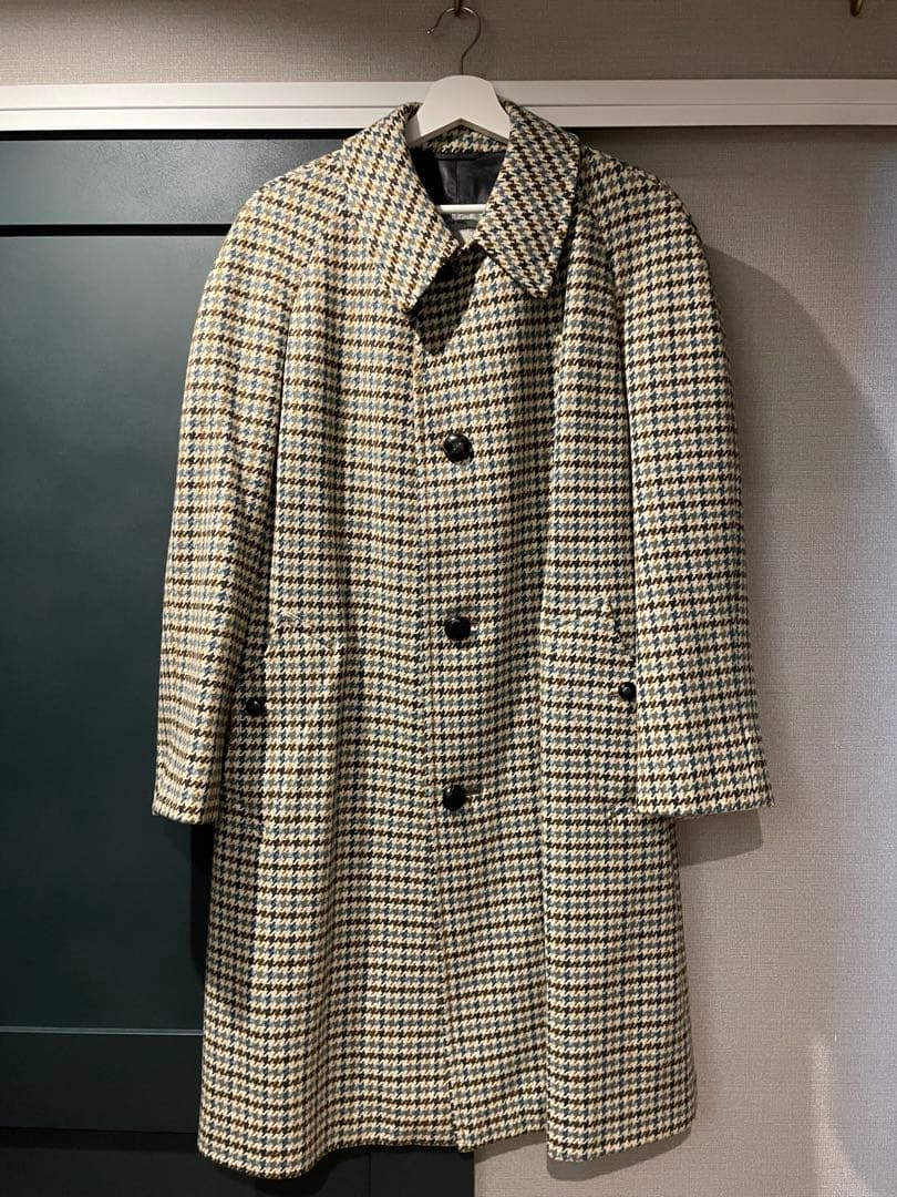 実寸L 80s Aquascutum Club check Wool Coat