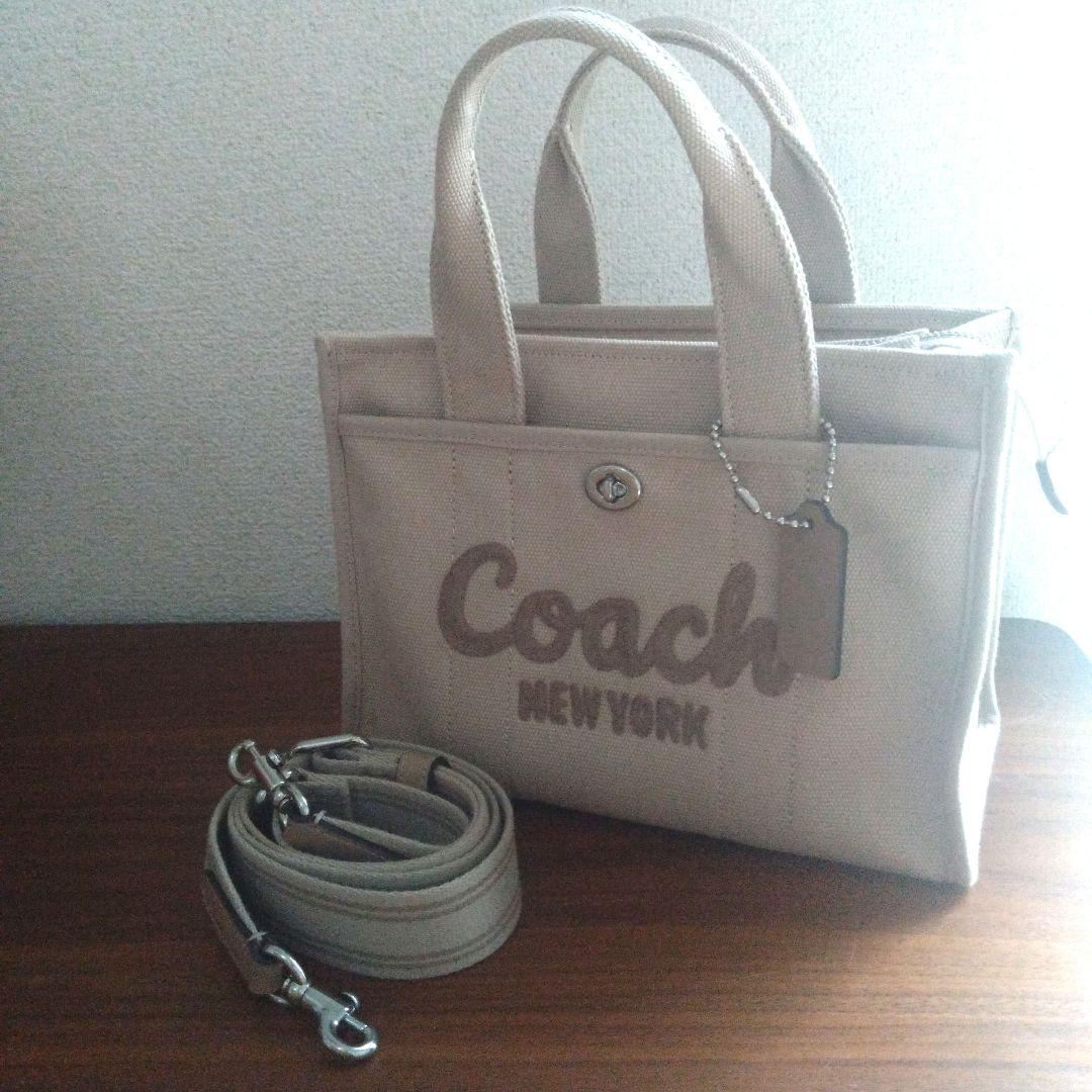Coach カーゴトート 26 キャンバス 2way ショルダー ベージュ