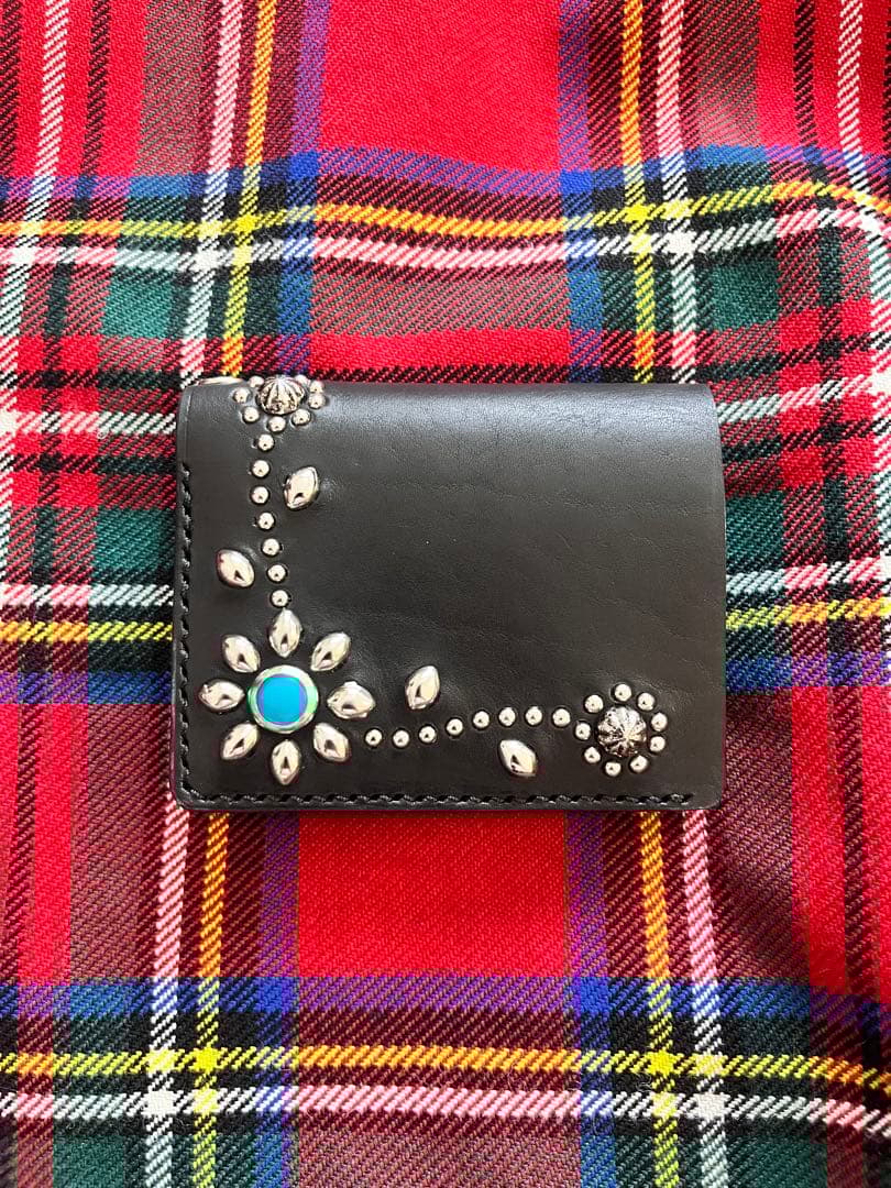 コンパクトウォレット レザー　フラワー&リーフ