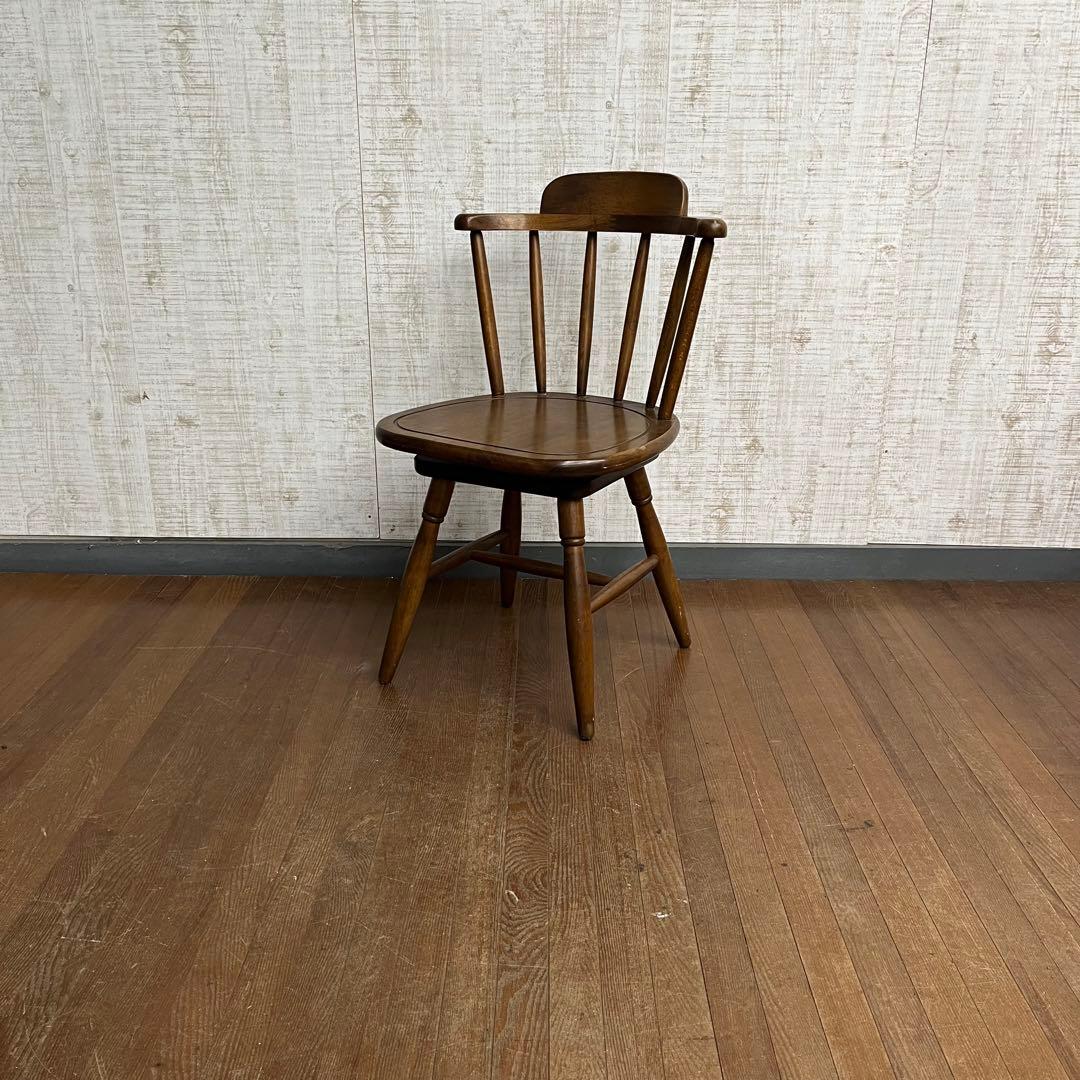 【アンティーク】ニチバン 回転椅子 ウィンザーチェア ダイニングチェア 古家具