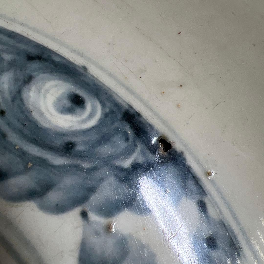 中国民時代　南京　古染付　大皿　幅約31.5cm 東K8-0202☆2F トヒチ