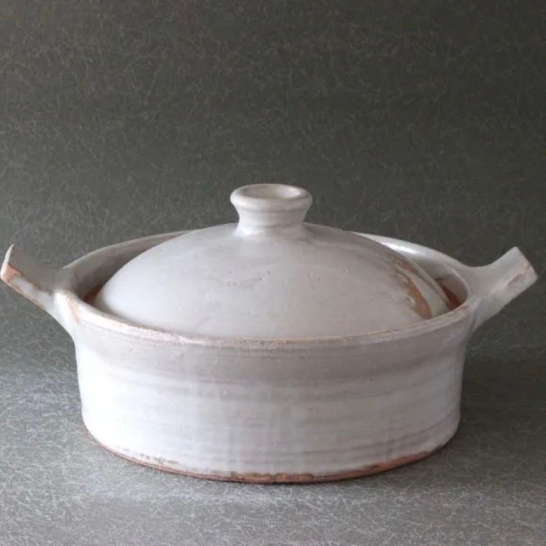 遠藤素子　土鍋　白　Mサイズ