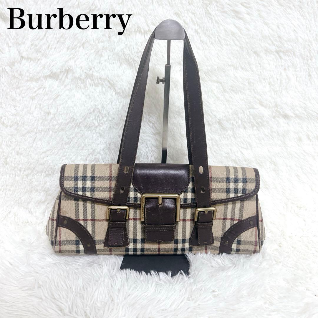 【希少デザイン】バーバリー BURBERRY ミニボストンバッグ ハンドバッグ