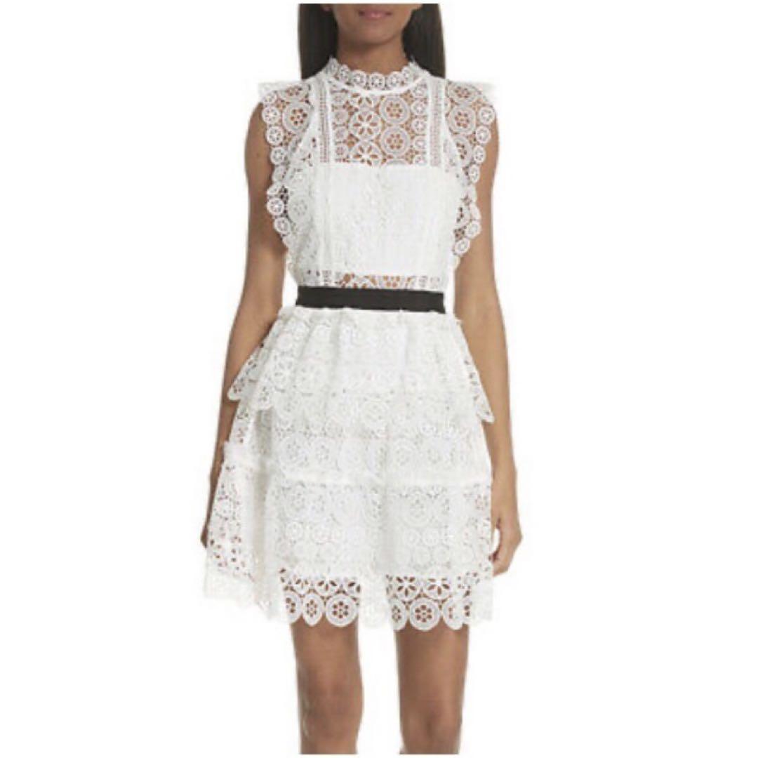 self-portrait セルフポートレイト　フローラルレースミニドレス