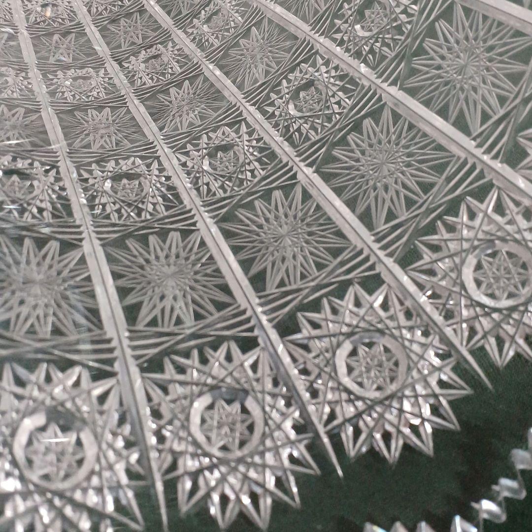 未使用 チェコスロバキア ボヘミアグラス クリスタル 花瓶 フラワーベース 大