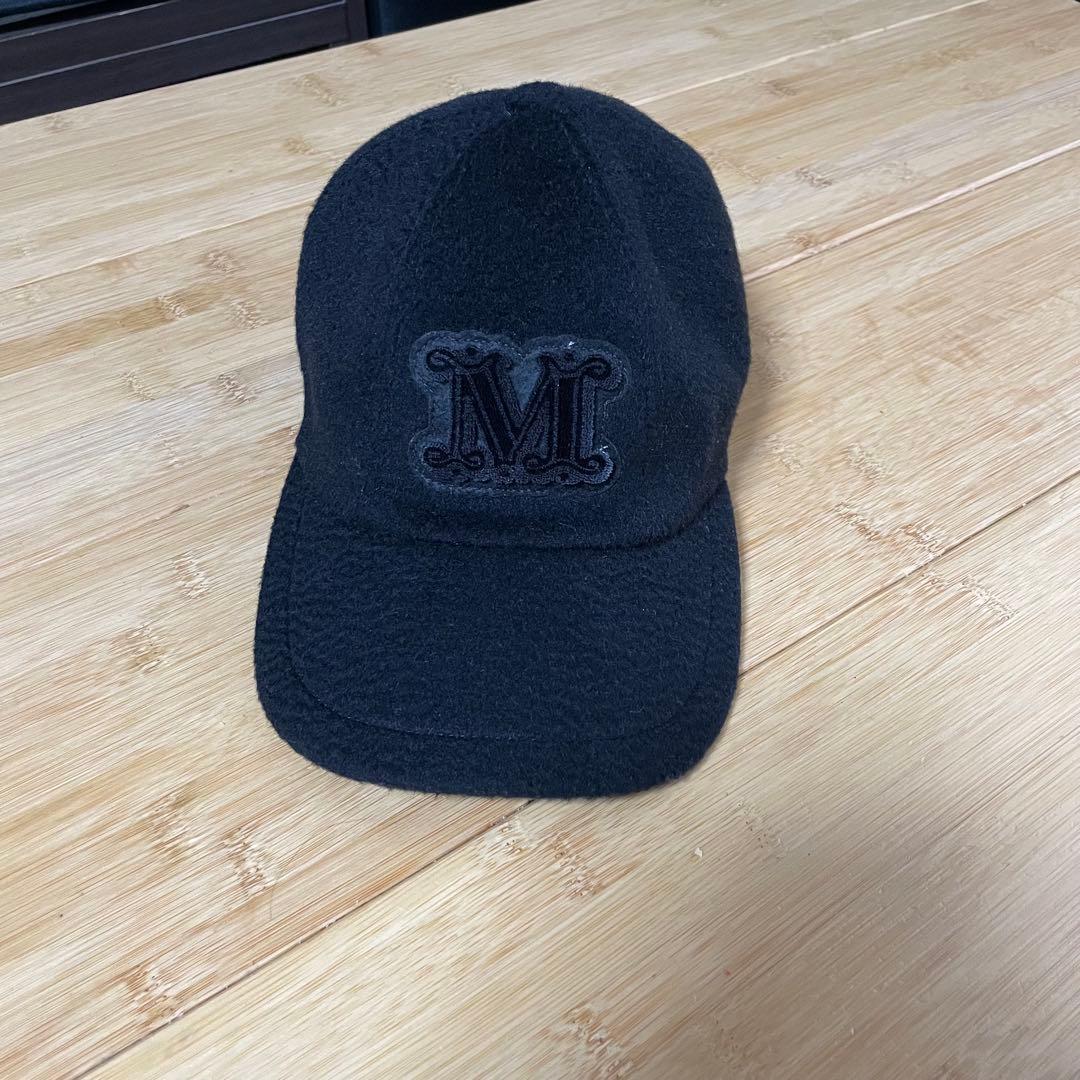 MaxMara　マックスマーラ　キャメルベースボールキャップ　ブラック　帽子