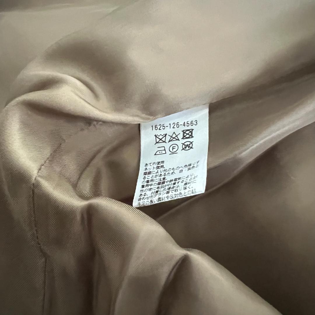 20aw Beauty & Youth ビーバー ノーカラー ロング コート M