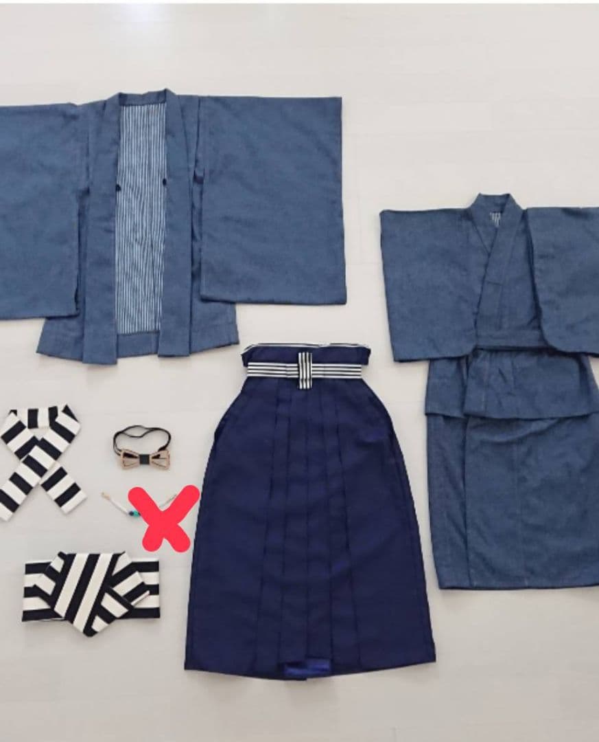 富士山着物工房　七五三　キッズ　デニム袴　デニム着物　男の子 5歳 デニム袴