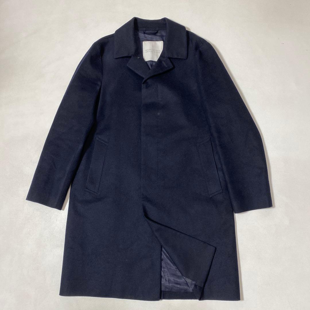 美品 マッキントッシュ カシミヤ混 ショートビーバーステンカラーコート 40