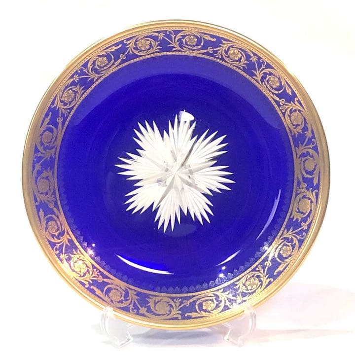 SAINT LOUISサンルイ/※上級青色被プレート シスル THISTLE　皿