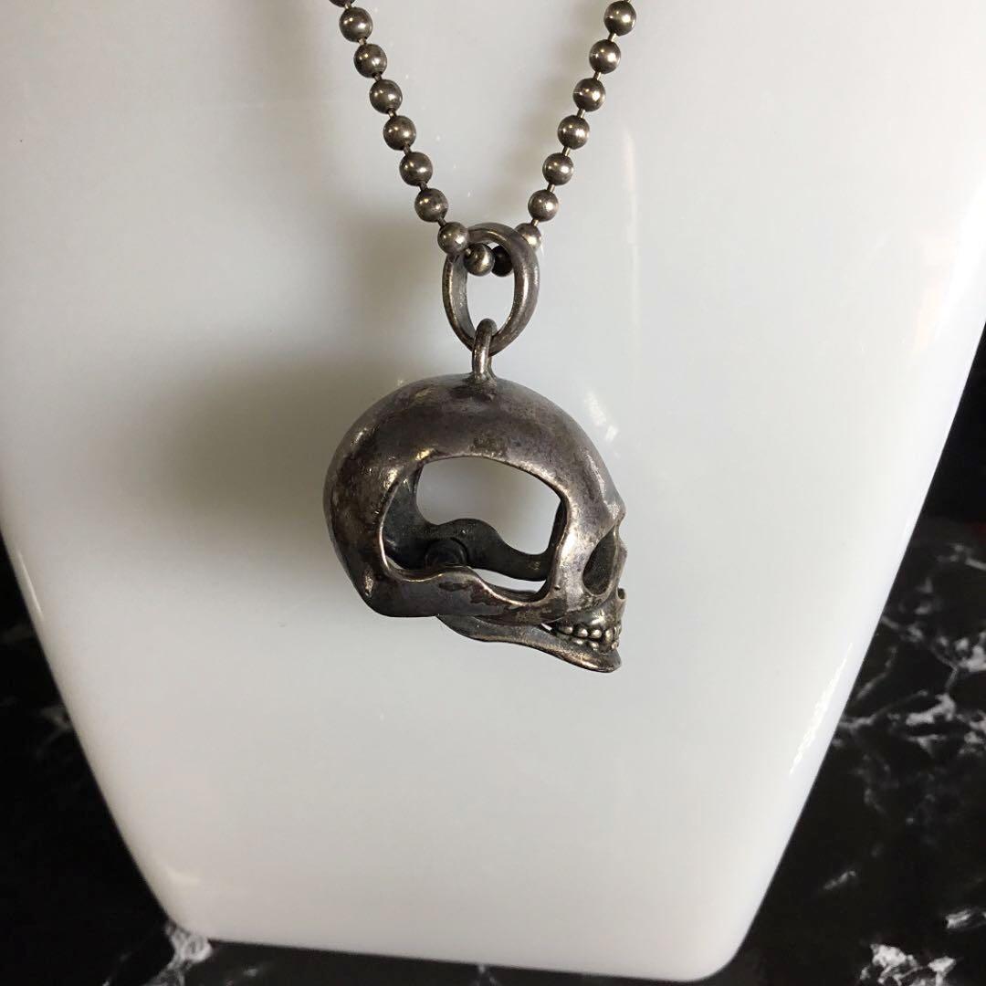 ロエン Roen Silver 925 スカル ボールチェーン ネックレス