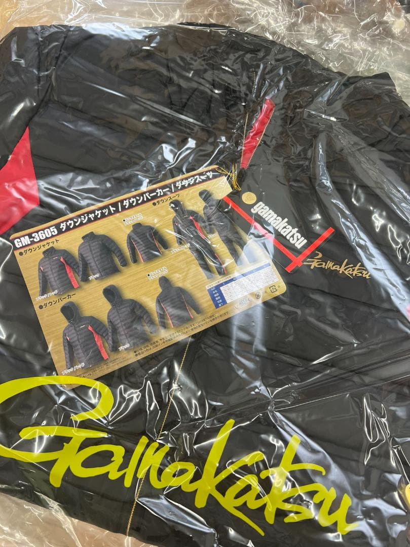 蒲人　がまかつ　ダウンパーカー GM3605 ブラック×レッド Lサイズ