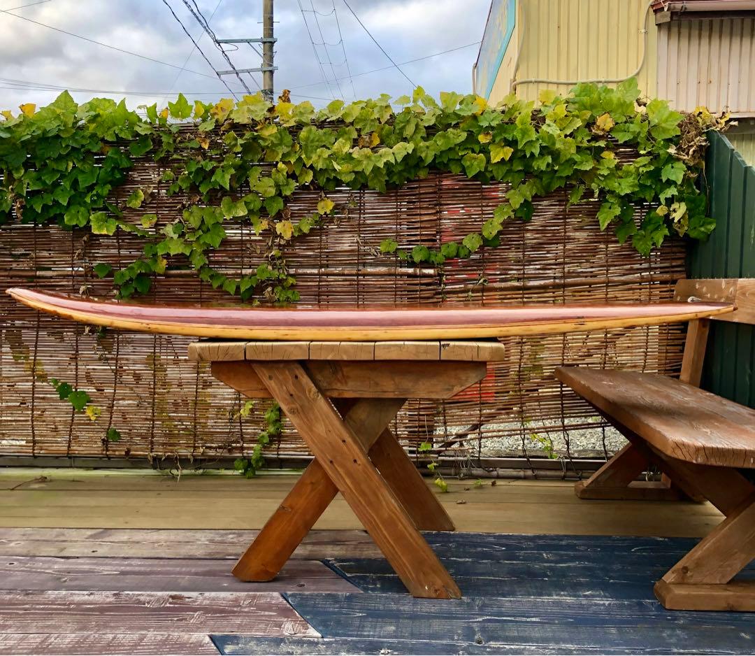 超レア ヴィンテージ 木製中空サーフボード 送料込み