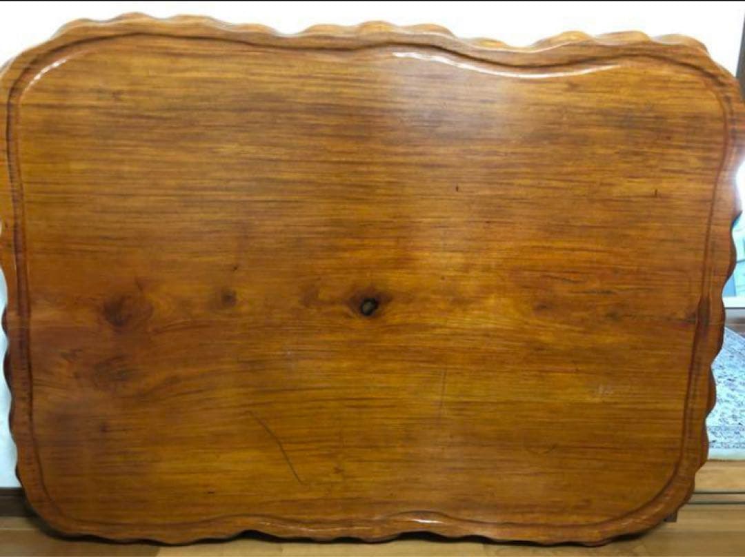 木製 波形エッジ座卓 一枚板テーブル