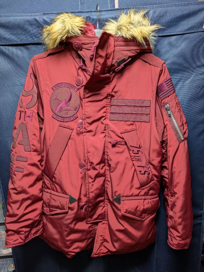 【美品】AVIREX N-3B タイガーシャーク Mサイズ バーガンディ