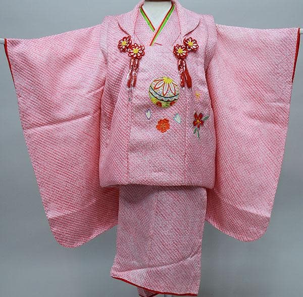 七五三 三歳 女児 被布着物フルセット 正絹 総絞り お仕立て無料