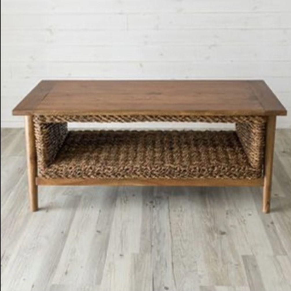 送料無料　アパカ素材の収納付きセンターテーブル