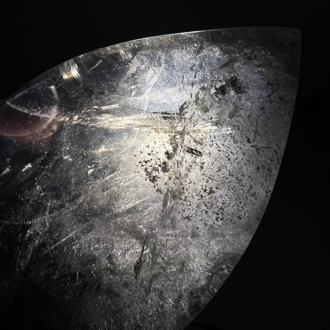 （smoky10）高品質フレイムシェイプ火焔ガーデンインスモーキークォーツ虹入り