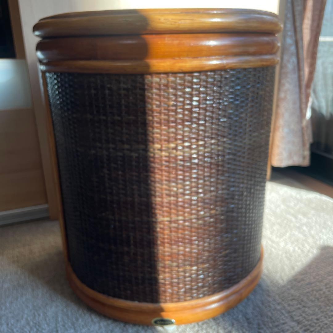 ラタン籐 バスケット 椅子　kazama 希少昭和レトロ