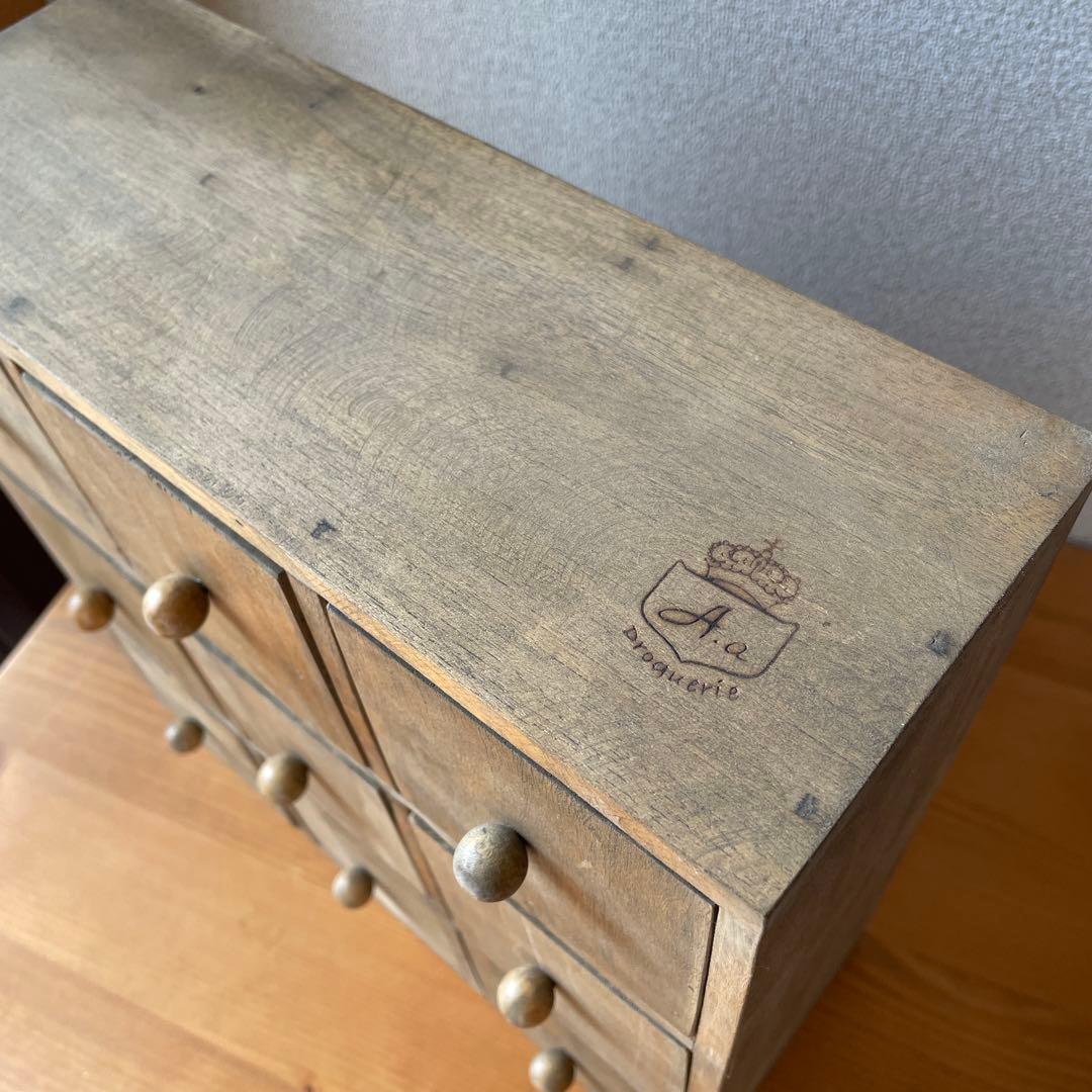 アンティーク風　木製　9キューブ　ドロワーズ　収納棚