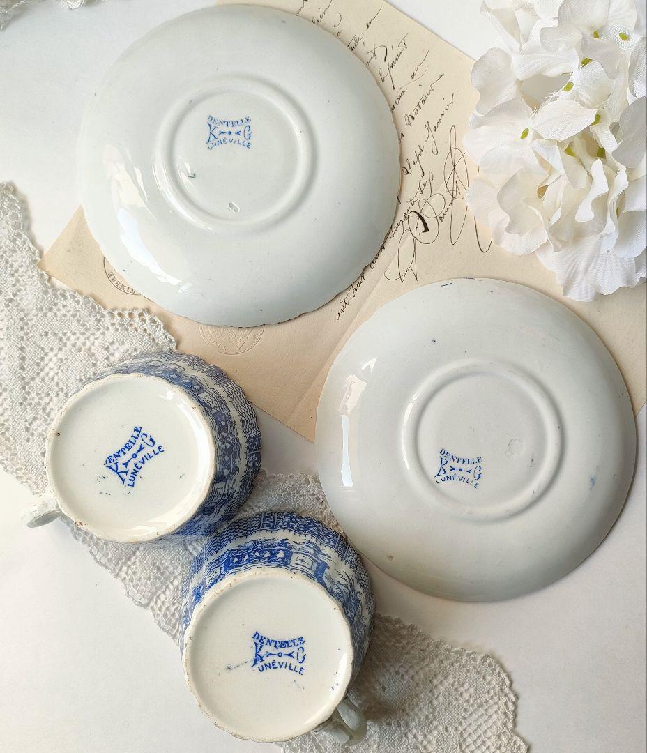 美品　Luneville　DENTELLE　c&s　フランスアンティーク