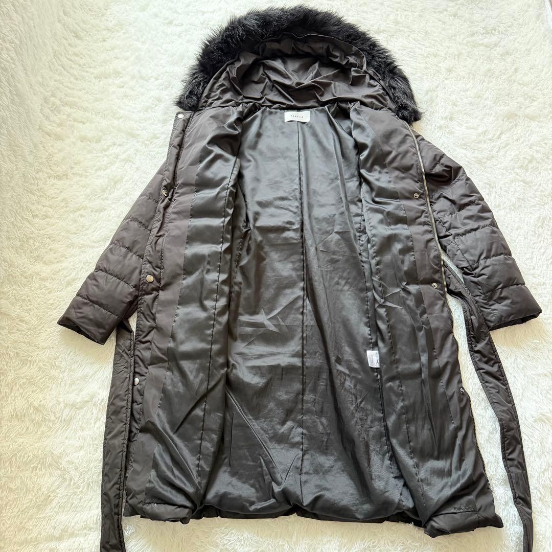 【美品】FRAY I.D ロング　ダウンコート　Aライン　ベルト、ファー付き