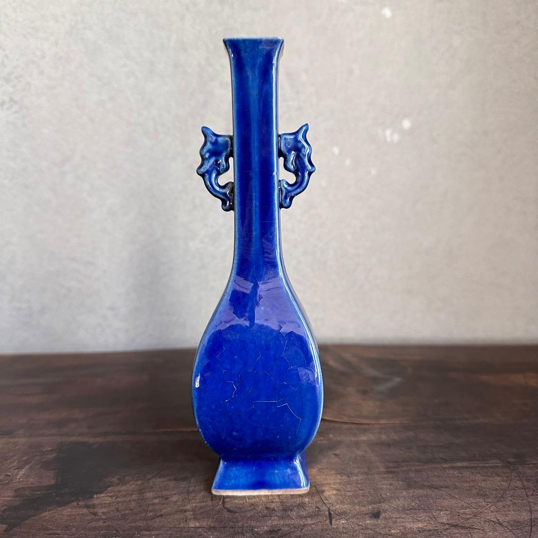 花瓶　官窯　青釉　花入　宋代　中国美術　古美術　中国古玩　骨董