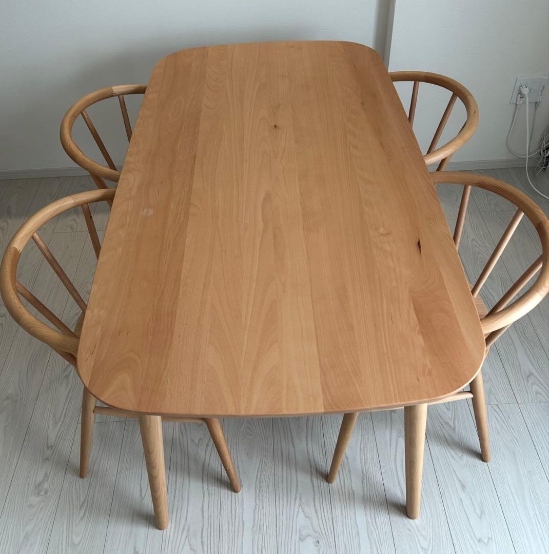 【kanamaru】MUJI 無印良品 ブナ材テーブル 150cm