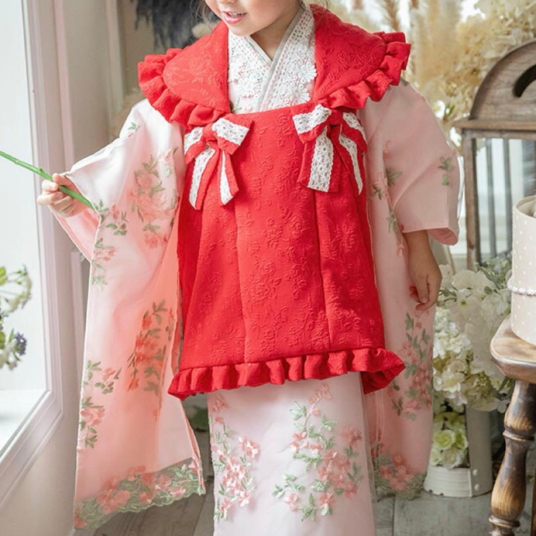 キャサリンコテージ　女の子　着物　ワンピース　753 ３歳　赤　ピンク