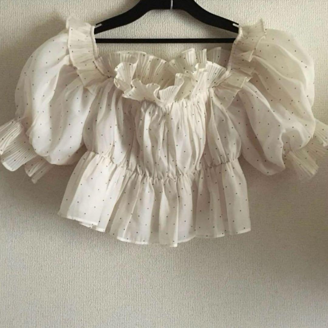 【正規品】snidel Sustainableギャザーオフショルブラウス　dot