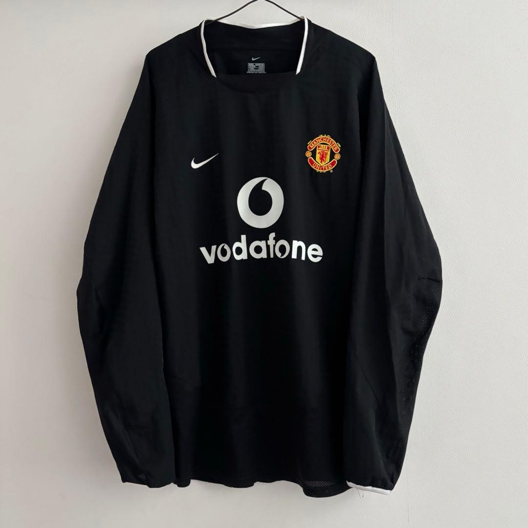 マンチェスターユナイテッド　アウェイ　長袖　ブラック　ユニフォーム　古着　シャツ