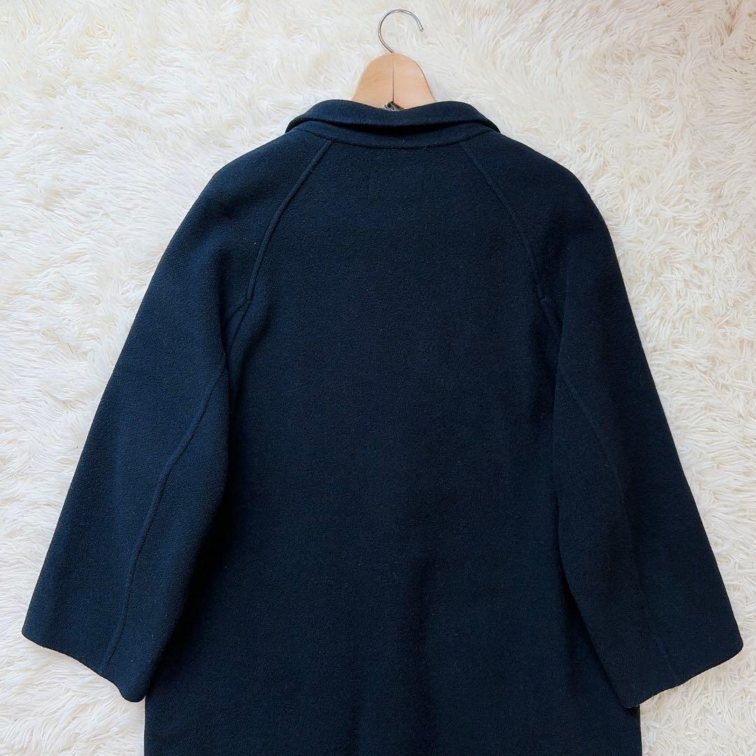エトレトウキョウ　カシミヤ混ダブルフェイスリバーロングコート　ネイビー